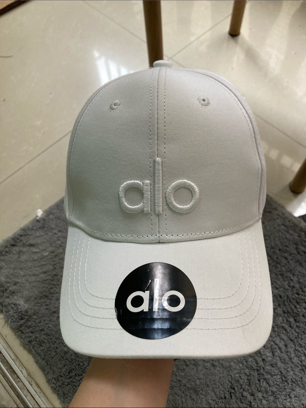 ALO Yoga White Embroidered Logo Baseball Cap